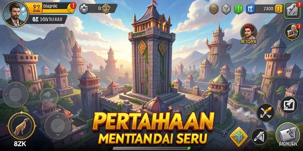 Tampilan gameplay 8ZK menampilkan strategi pertahanan menara yang intens.