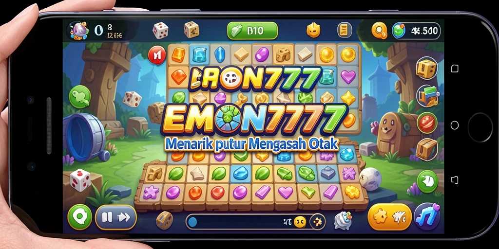Tampilan gameplay puzzle EMON777 yang seru dan menantang.