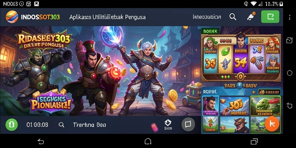 Tampilan aplikasi INDOSLOT303 yang mudah digunakan dengan berbagai fitur utilitas.