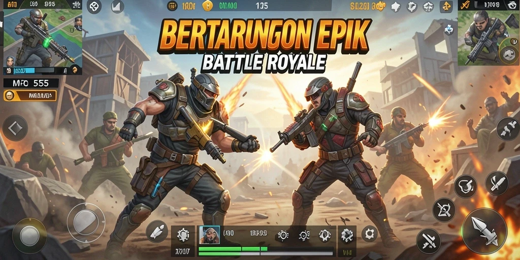 Tangkapan layar gameplay epik di MPO555 Battle Royale.