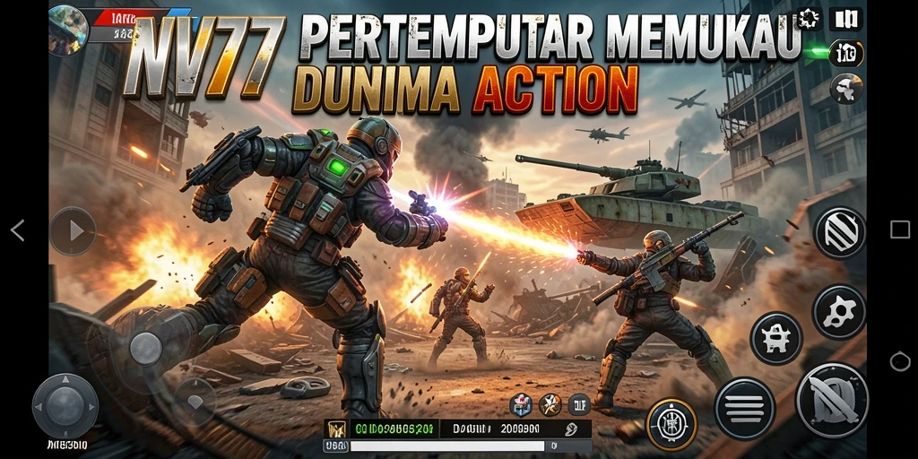Tangkapan layar gameplay NV77 memperlihatkan aksi penuh ketegangan.