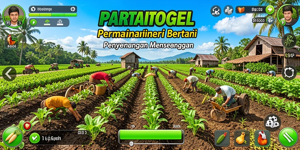 Screenshot utama menampilkan gameplay bertani yang seru dan interaktif.