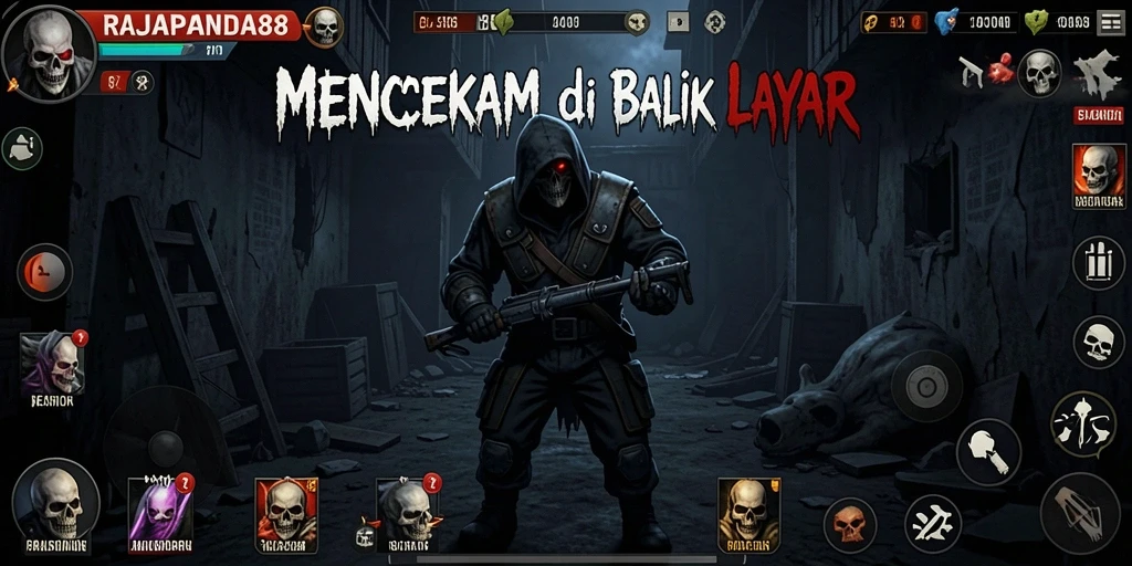 Tampilan gameplay RAJAPANDA88 yang mencekam dan penuh ketegangan.