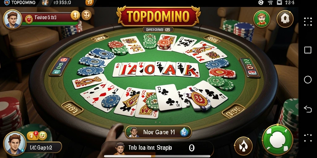 Screenshot gameplay permainan Gaple yang seru di TOPDOMINO.